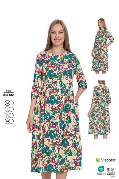 Juliet Deluxe Women's Woven Viscose Fabric Patterned Dress 35036