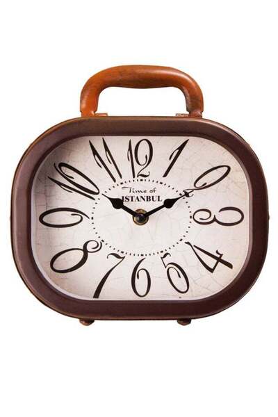 Generic Xoom Suitcase Design Decorative Desktop Clock White/Brown 20.8 x 6.8cm