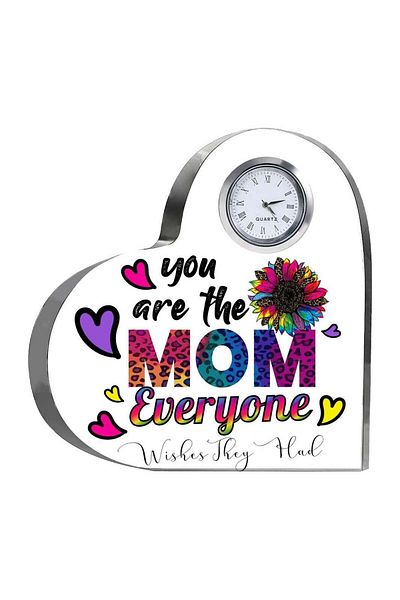 Generic PRINTSHOP4ME Mothers Day Gift Heart-Shaped Crystal Clock - Unique Gifts for Moms - Mothers Day Pres