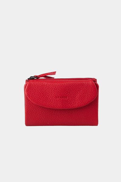 Grande Women's Genuine Leather Multi-Eye Wallet Red