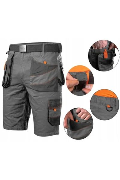 NEO Work Shorts Slim Fit, Cotton, Size XXL/56,