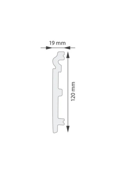 Dms Plinta plastic, alba, 120 x 19 mm, 2.4 m