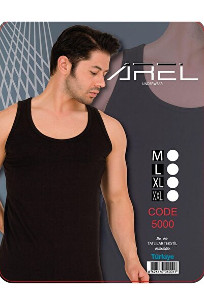 Arel Men's Singlet Single Black 100% Cotton Combed Cotton