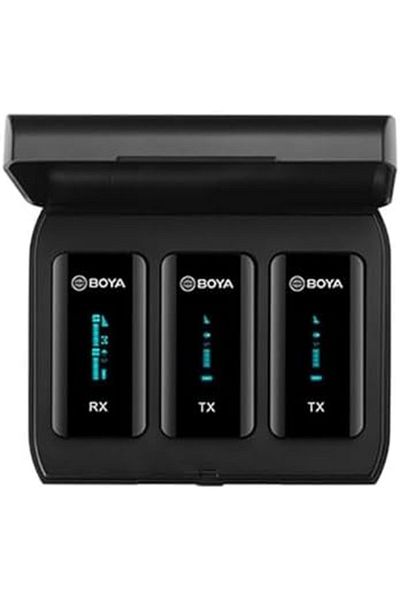 BOYA Dual-channel 2.4GHz Wireless Microphone BY-XM6-K2 by Boya, Black, with Charging Box