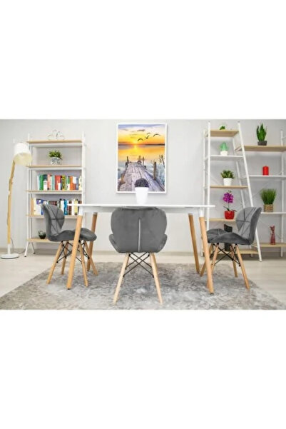 Artool Sada 4 scaune stil scandinav, Artool, Lago Velvet, catifea, lemn, gri