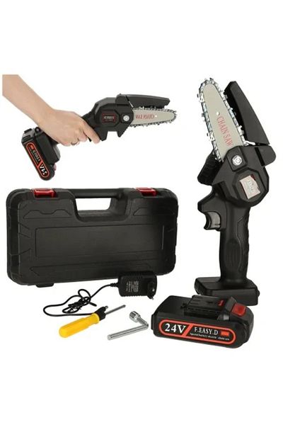 Avex Mini electric chainsaw with 24V battery and carry case