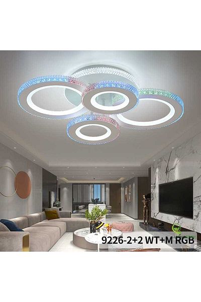 LightPlanet RGB Digital Smart LED Chandelier, 2.4G WiFi Remote Control 3 Lights Dimmable
