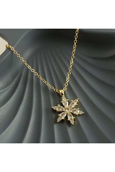 Marsilyan New Season Necklace with Lotus Zircon Stone Ilkel-Bjt940