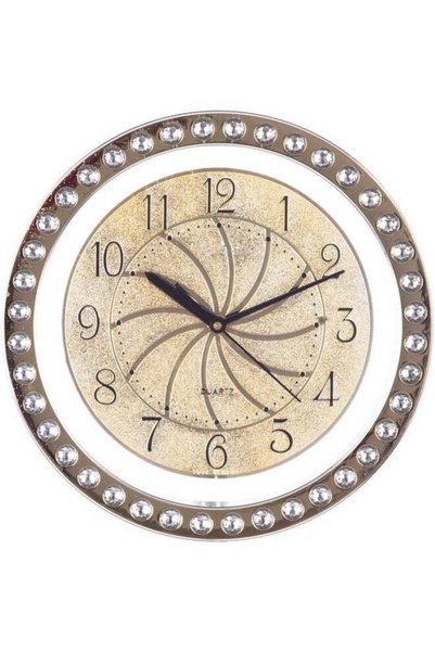 Generic CHRONIKLE Designer Round Home Decor Golden Color Dial Diamond Style P...