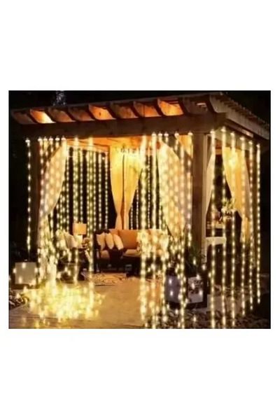 Gimihome Christmas Installation, Blue Rain Curtain, 240 LEDs