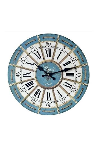 Generic Round Wooden Wall Clock Multicolour 12inch