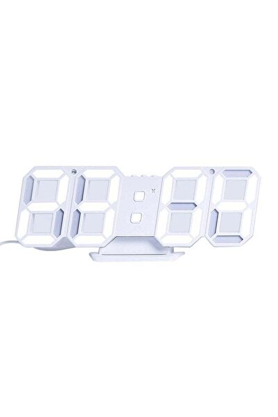 Generic 3D LED Digital Clock Electronic Table Clock White