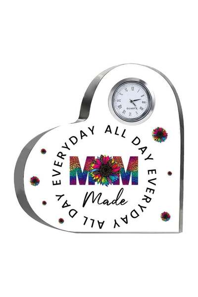Generic PRINTSHOP4ME Mothers Day Gift Heart-Shaped Crystal Clock - Unique Gifts for Moms - Mothers Day Pres