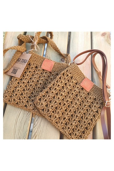 Bugi&Zugi El Örgüsü, Çapraz Askılı, Küçük Boy Günlük Kullanım, Astarlı Kağıt ...