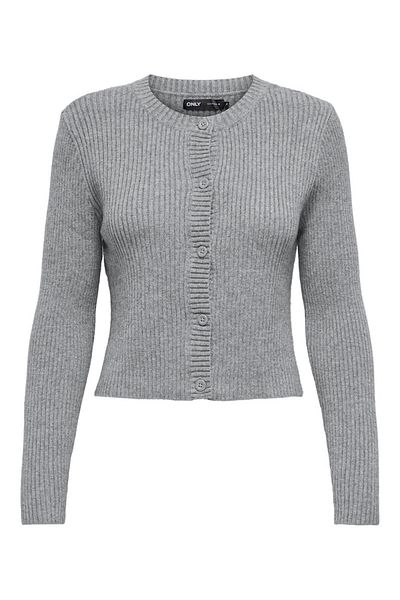 ONLY Onlkatıa Ls Button Gray Women's Cardigan 15311840
