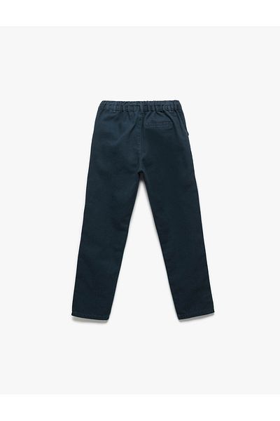 Koton Cotton Button Detailed Navy Blue Boy's Trousers 6Wkb40009Tw