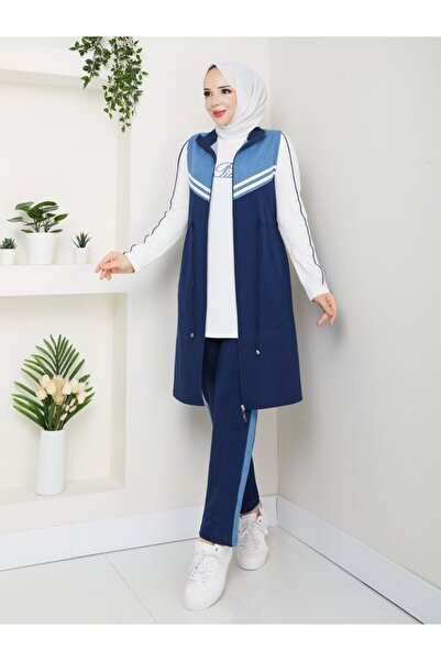 moda4b Γυναικείο αθλητικό σετ 3 τεμαχίων – Βαμβακερό ύφασμα με δύο κλωστές κα...