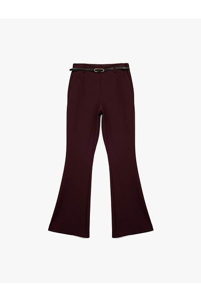 Koton Slim Fit Pocketed Belt Detailed Spanish Leg Fabric Trousers
