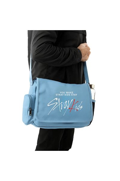 Toum Kpop Series Stray Kids Printed Unisex Black Messenger Bag
