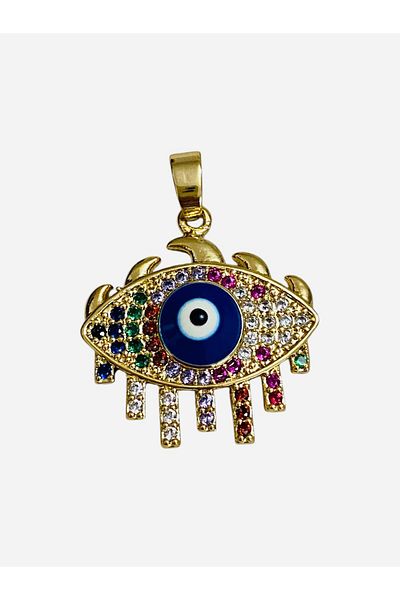 312 KONSEPT Zircon Stone 316 L Tarnish Steel Evil Eye Pendant