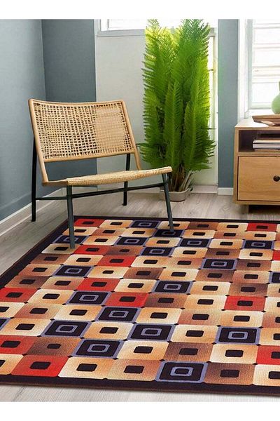 Generic Status Contract Taba Area Rug Multicolour with Antiskid Backing, 152 X 213 Cm