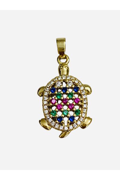 312 KONSEPT Zircon Stone 316 L Tarnish Free Steel Turtle Pendant