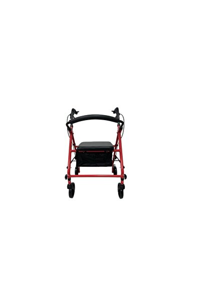 Kaliteli Rolatör Rr-01 Katlanır Çantalı Kırmızı Yeni Nesil 6.inç Teker