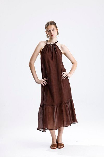 VAPUR TEKSTİL Strappy Beaded Sleeveless Dress