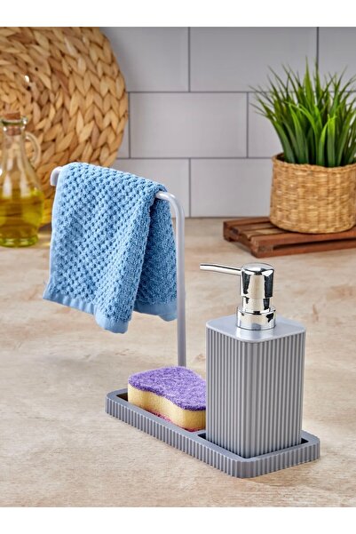 Genel Markalar Bez Askılı Sünger Hazneli Deterjanlık - Mutfak Sıvı Sabunluk M...