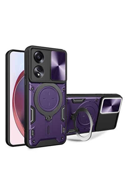 Techsuit Carcasă pentru OPPO A58 4G, CamGuard Pro L71, oțel inoxidabil, violet