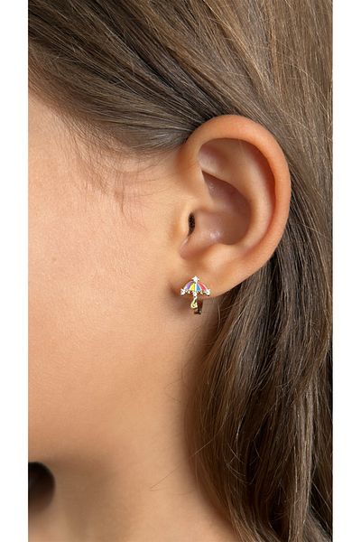 Liora Umbrella Model Children's Gold Earrings