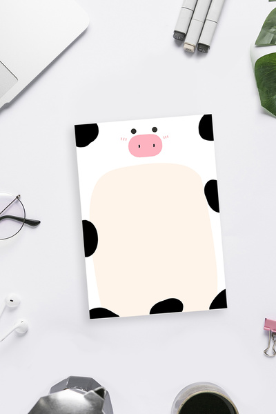 shop Cow Pattern 2-Piece A4 & A5 Notepad, Memo Pad, Note Paper, Notepad, Check List, School Notebook