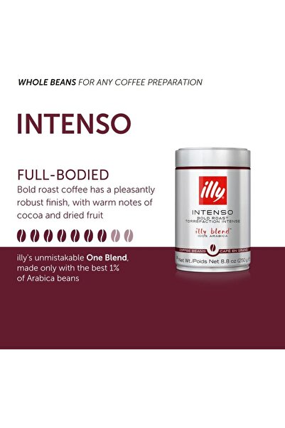 illy ايلي حبوب قهوة محمصة سوداء ، 250 جرام