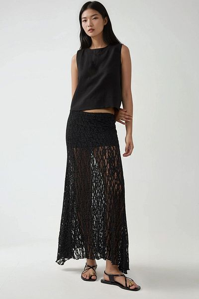 Hiccup High Waist Relaxed Cut Lace Skirt