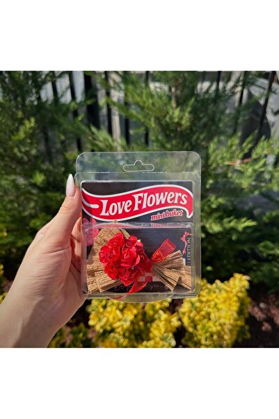 Merit Flower Mini Buket Kırmızı Kraft Çiçek, Koleksiyonluk Çiçek Buketi, Love...