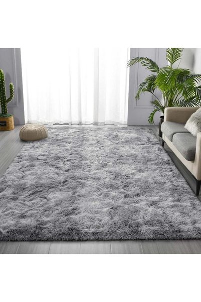 Generic Large Area Rugs for Living Room Tie-Dyed Beige Shaggy Rug Fluffy Thro...