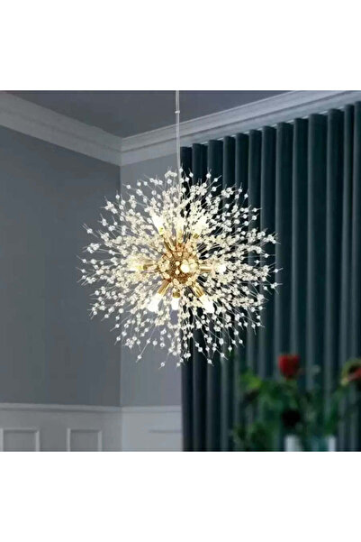 ALC-Shop Candelabru Cristal Schönbrunn, 6x G9, Diametru 40cm, Auriu Lucios, Inaltime Reglabila