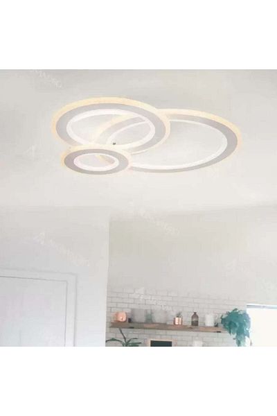Alista Home Lustra LED KYLIE 77 W, 3 Cercuri, lumina Rece/Calda/Neutra, Alb