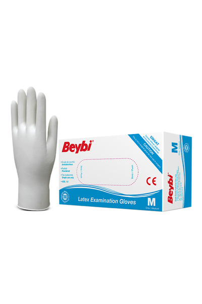 GOLDEN BAZAAR Beybi Pudralı Lateks Eldiven (M) Boy