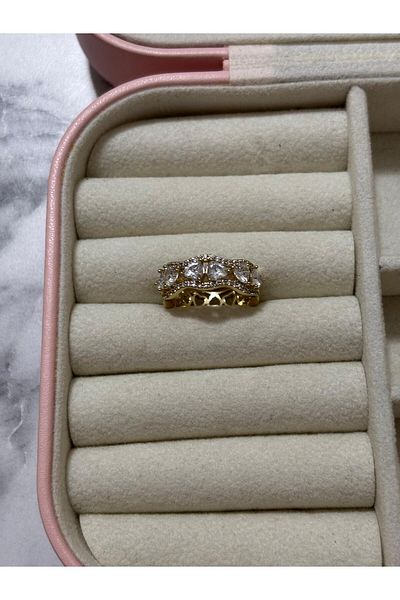 Akiha Aksesuar Drop Row Stone Model Zircon Stone Xuping Ring