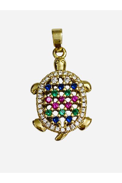 312 KONSEPT Zircon Stone 316 L Tarnish Free Steel Turtle Pendant