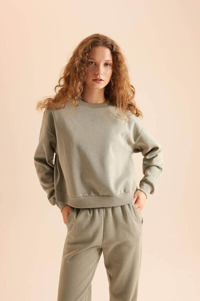 DeFacto Khaki Women's Bottom-Top Set D8022Ax/Kh3