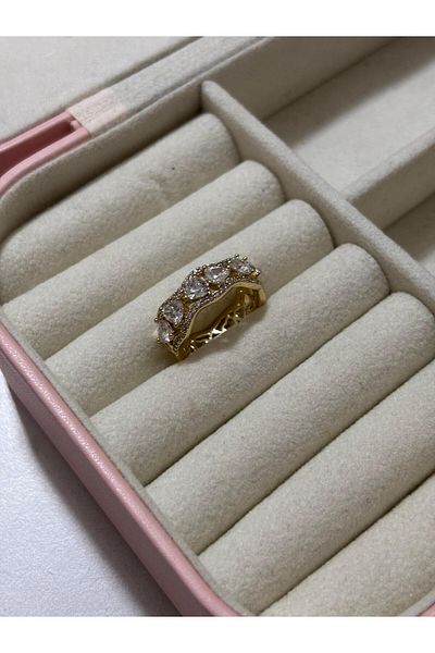 Akiha Aksesuar Drop Row Stone Model Zircon Stone Xuping Ring