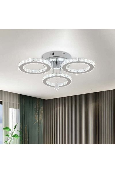 Alista Home LED chandelier with remote control and crystal ALANUBIS 37 W, 3 Circles, Cold/Warm/Neutral light, Dimmable, C