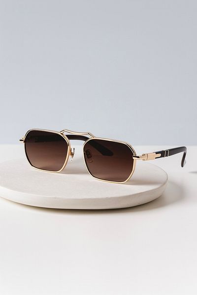 LOOKUP NEW Eşref Tek Unisex Men's Uv400 Protected Square Rectangular Metal Stainless Sunglasses
