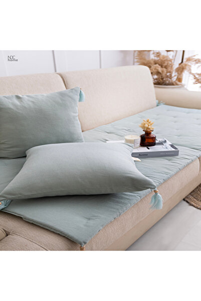 NDC HOME Yellow Piremium Linen Pet Friendly Linen Sofa Pad / Mattress [with Throw Pillow]