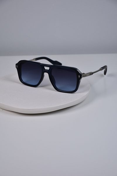LOOKUP NEW Men's Uv400 Protection Square Rectangle Bone Metal Stainless Sunglasses