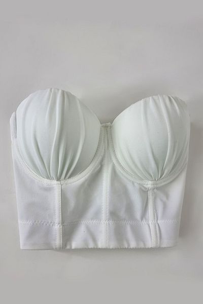 FashionForYou Snow Breeze Corset, with adjustable medium-thick straps and draped cups, White, S