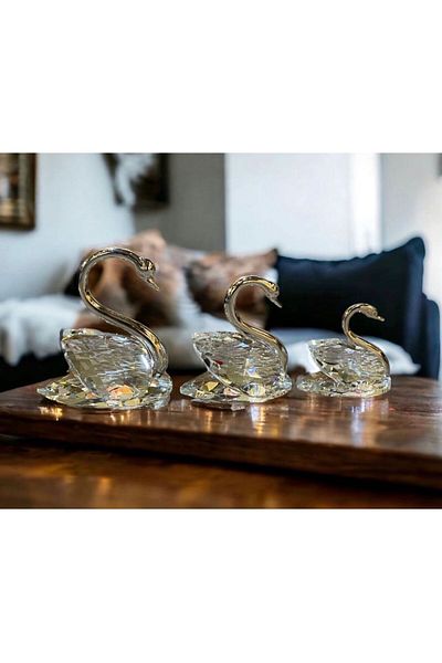 ECASATAL Triple Crystal Swan Silver