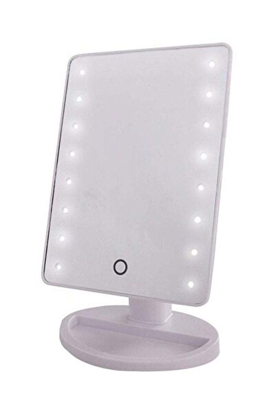 Generic LED Light Makeup Countertop Vanity Mirror White 14 x 8 x 5inch